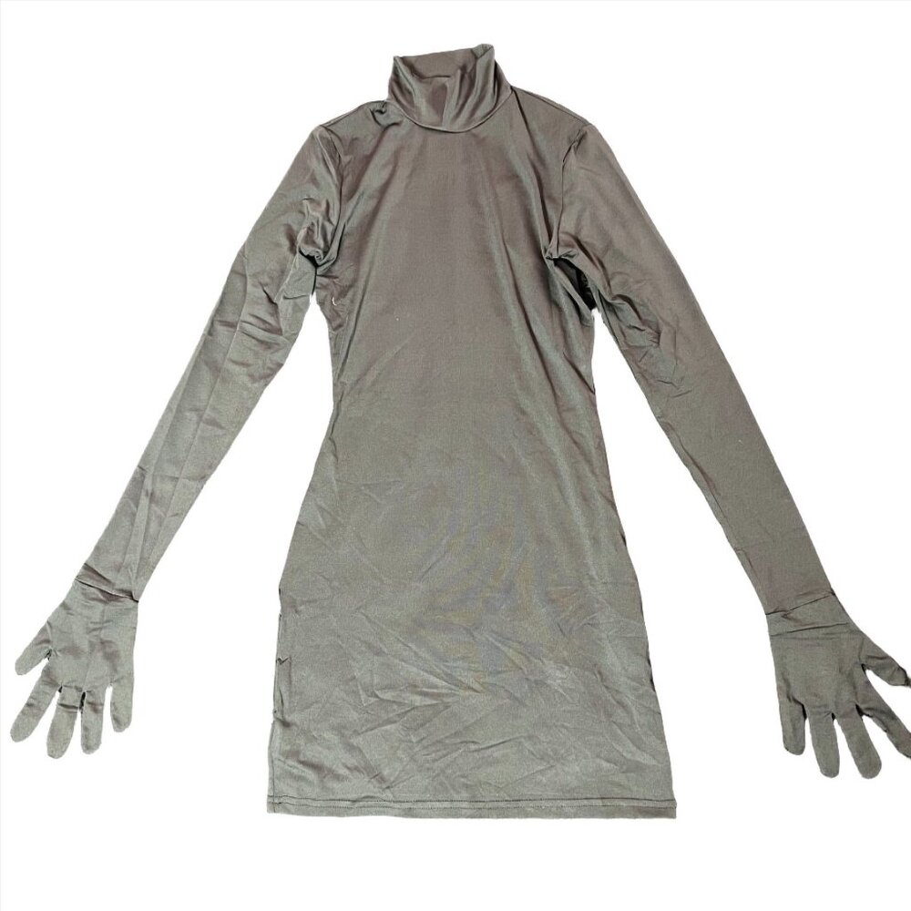 Long Sleeve with Gloves Women’s Bodycon Mini Dress